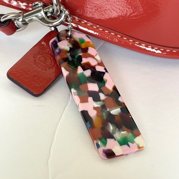 Coach Coachtopia Mini Ergo Crinkle Patent Bag Deep Orange CQ832 - Picture 9 of 12